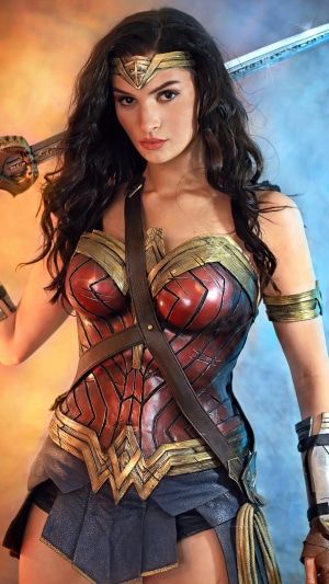 Wonder Woman cosplay with sword