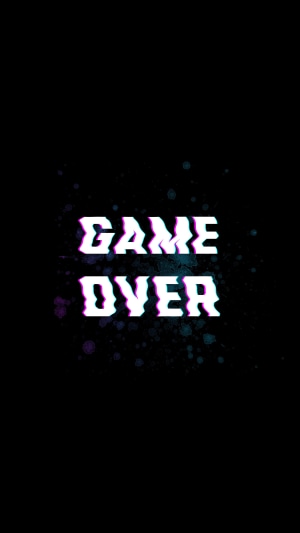 Game Over typography with glitch effect