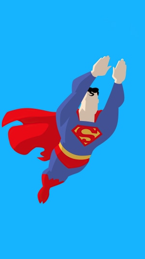 Superman flying in minimalist style