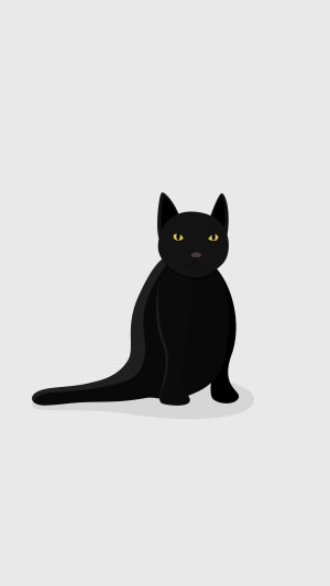 Minimalist black cat digital art