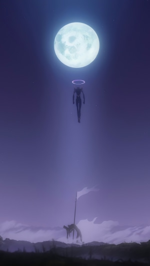 Neon Genesis Evangelion: Rei Ayanami under the Moon