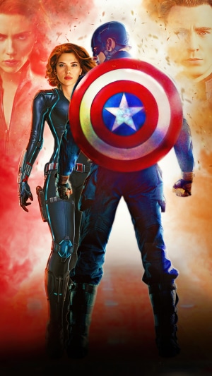 Black Widow and Captain America artwork