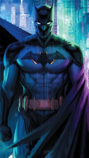 Batman in a futuristic city 4K
