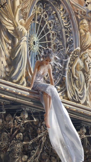 Artwork of a queen by WLOP