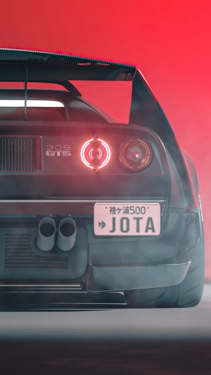Ferrari 308 GTS with custom license plate