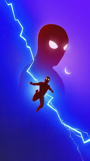 Spider-Man from Spider-Man: No Way Home with lightning