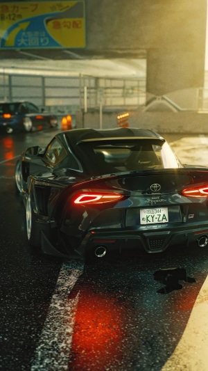 Black Toyota Supra GR 4K