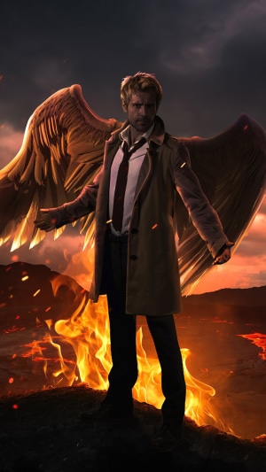 John Constantine with Angel Wings in Hell
