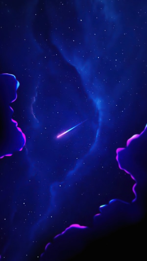 Shooting star in a starry nebula 4K