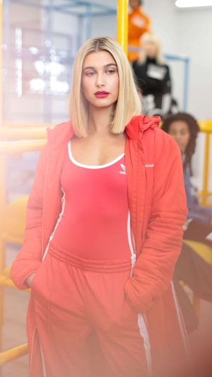 Hailey Baldwin in Adidas tracksuit