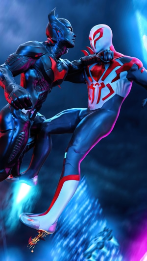 Batman Beyond vs Spider-Man 2099 digital art