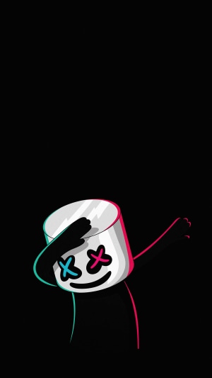 Marshmello Dabbing Minimalist Dark Art