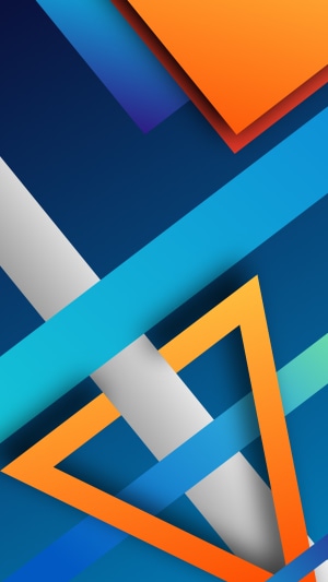 Abstract geometric shapes with blue, orange, and gray colors