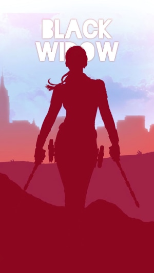 Black Widow minimalist silhouette 4K