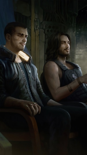 Jackie Welles and Johnny Silverhand from Cyberpunk 2077