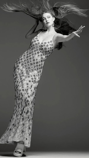 Gigi Hadid in a beaded dress
