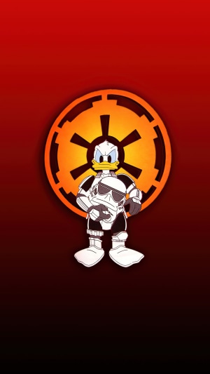 Donald Duck as a Stormtrooper with Imperial symbol