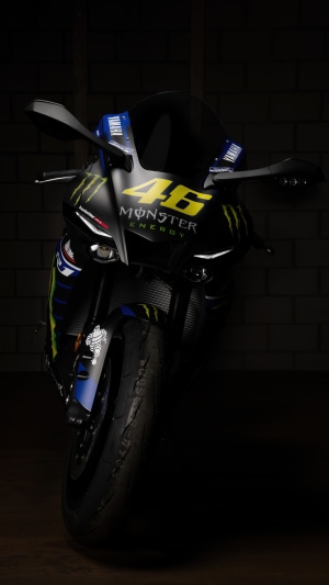 Yamaha R1 Sportbike with Monster Energy Decals