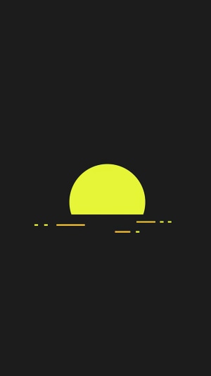 Minimalist yellow sun over dark water