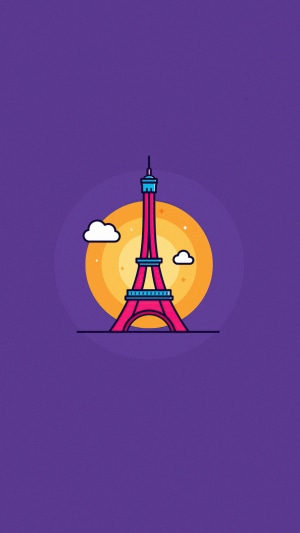 Minimalist Eiffel Tower Artwork 4K