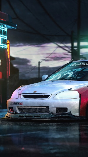 Cyberpunk car artwork 4K