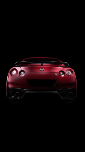 Red Nissan GT-R rear view