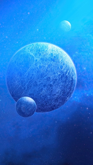 Digital art of planets in space