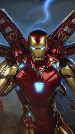 Iron Man with wings and lightning