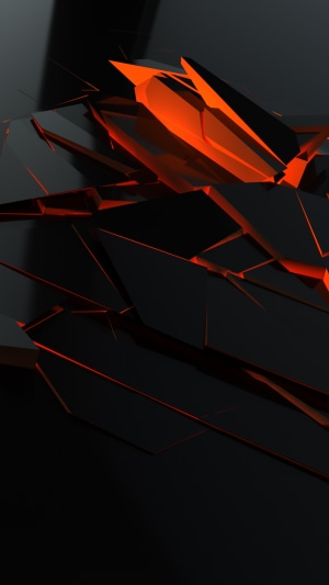 Abstract black and orange shards 4K