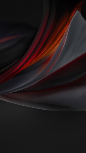 Abstract digital art with red and black flowing shapes 4K