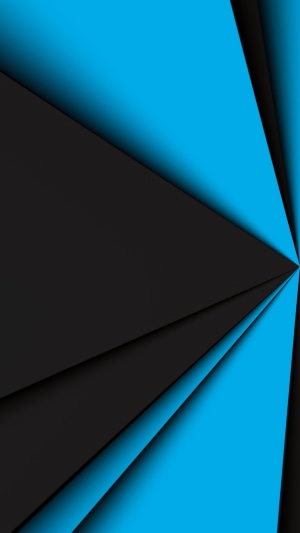 Abstract blue and black geometric shapes with shadows
