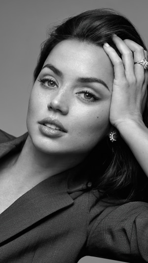 Ana de Armas monochrome portrait