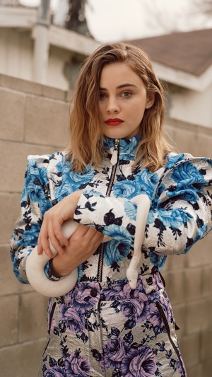Josephine Langford with a snake