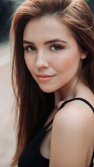 Model with long brown hair
