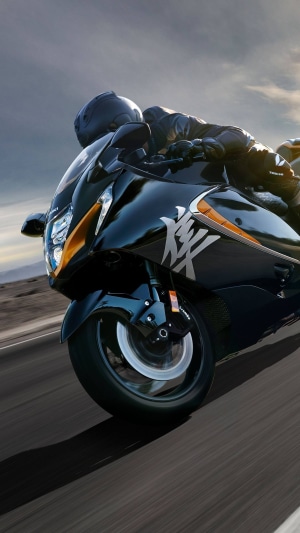 Suzuki Hayabusa motorcycle on a road
