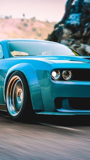 Blue Dodge Challenger in Forza Horizon 4 4K