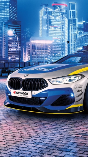 BMW Police Car with "POLIZEI" text and Hankook logo