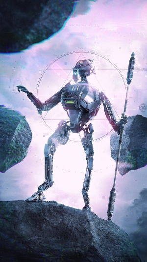 Sci-fi robot artwork 4K