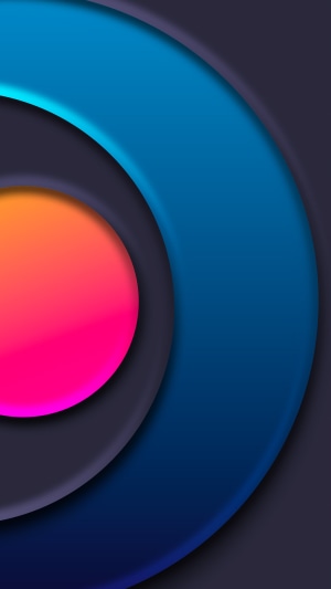 Abstract digital art with concentric circles and gradients