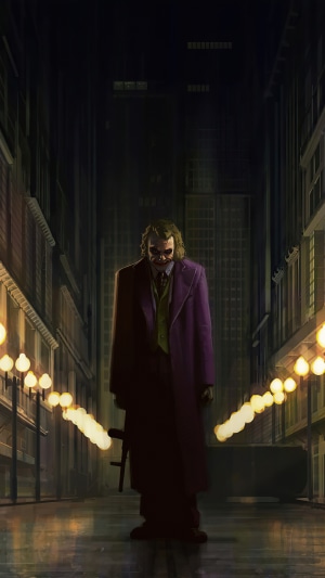 Joker from DC Comics in a dark alley