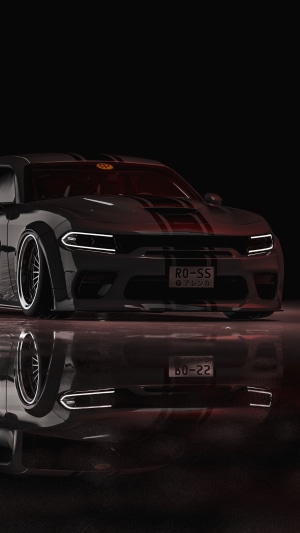 4K Dodge Charger with Racing Stripes