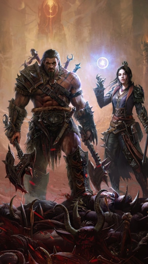 Barbarian and Sorceress from Diablo Immortal 4K