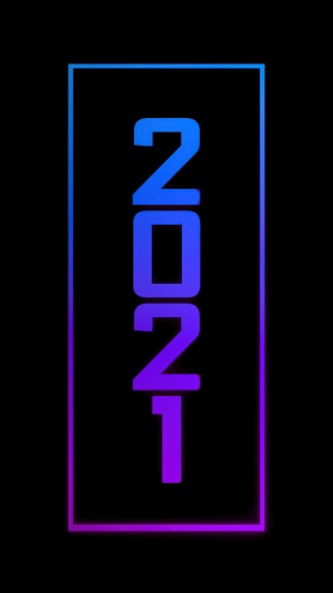 Happy New Year 2021 Gradient Frame