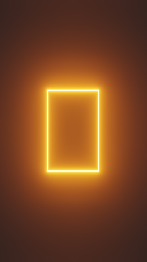 Minimalist orange neon square on dark background
