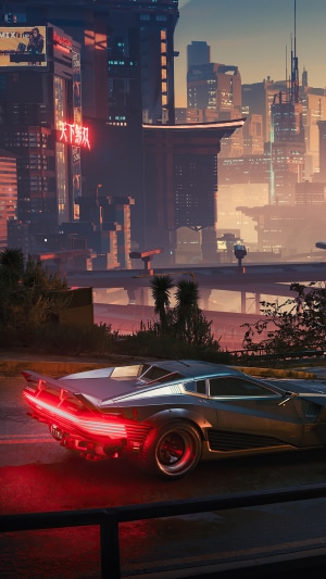 Quadra Turbo R V Tech car in Cyberpunk 2077 4K