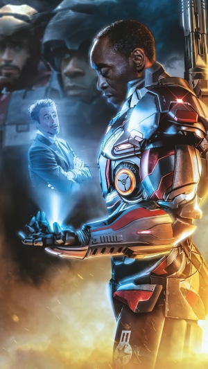 War Machine and Iron Man hologram from Armor Wars