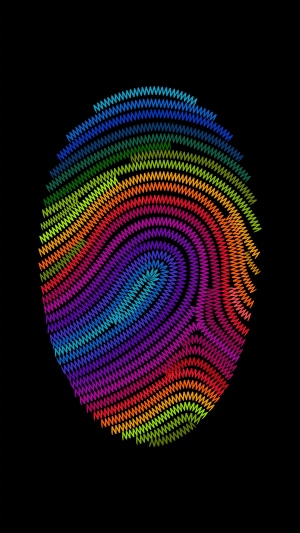 Rainbow fingerprint artwork