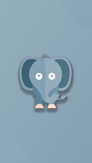Minimalist digital art of a cute elephant