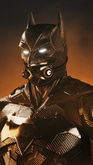 Batman artwork with glowing eyes