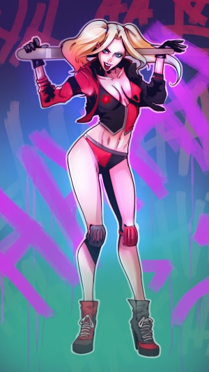 Harley Quinn with a baseball bat
